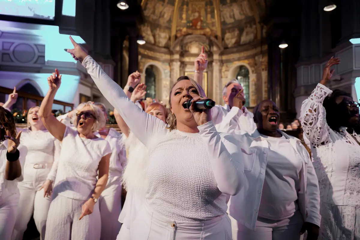 Gospel choir performing at Christmas with the Stars 2025